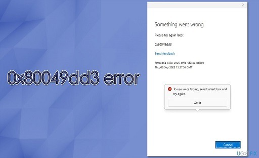 Fix error code 0x80049dd3