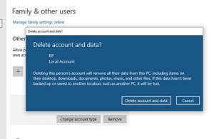 How to delete User account on Windows 11