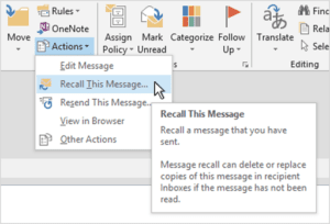 How to recall emails in Outlook